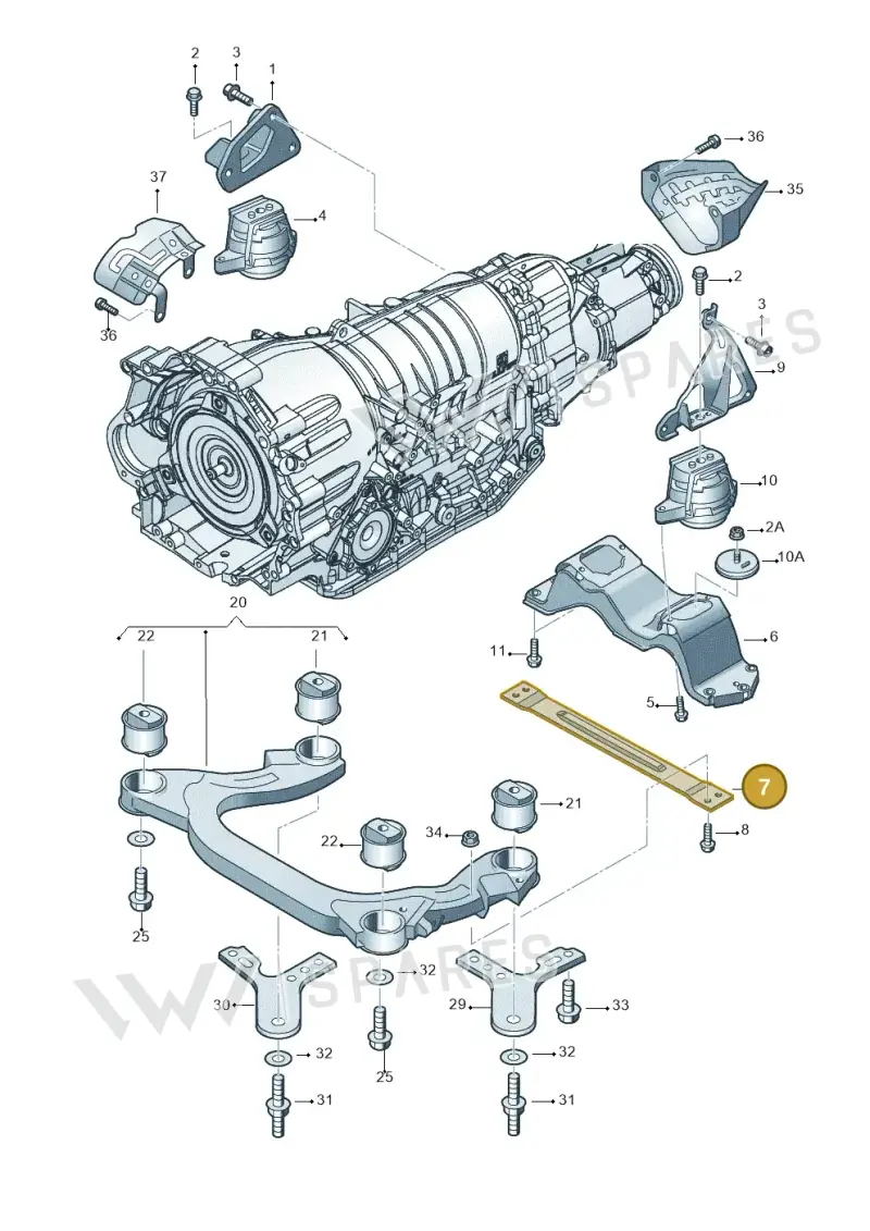 3D0399403B — Volkswagen Phaeton 4motion (2010-2016) diagram 258399850, position 7