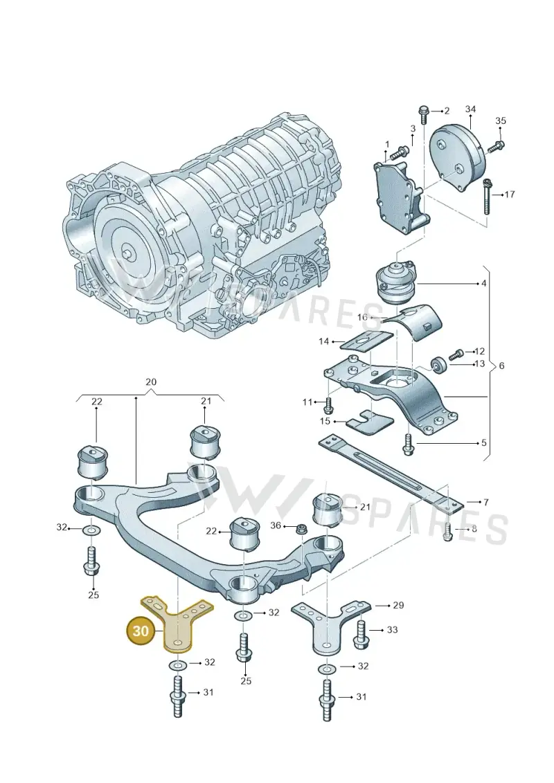 3D0399542 — Volkswagen Phaeton (lang) (2003-2006) diagram 258399700, position 30