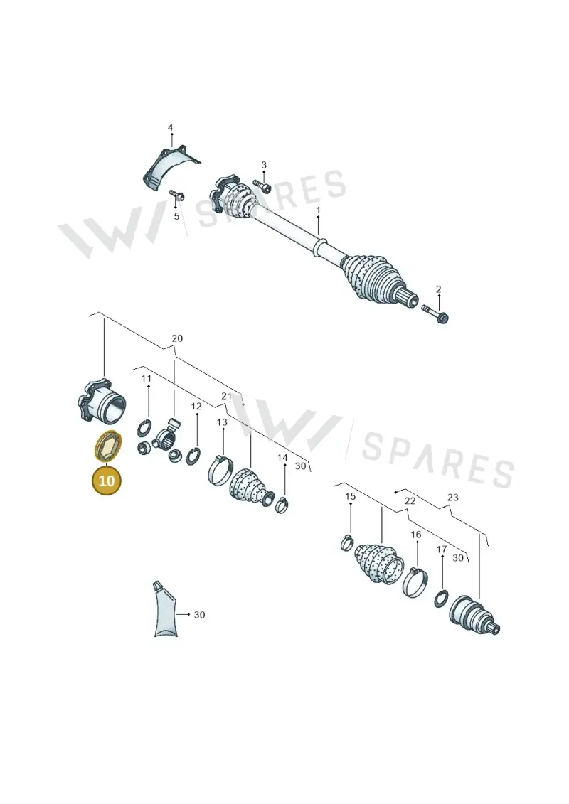 3D0407413 — Volkswagen Phaeton 4motion (2010-2016) diagram 710407200, position 10
