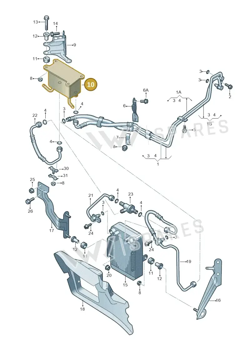3D0409061G — Volkswagen Phaeton 4motion (2010-2016) diagram 710317520, position 10
