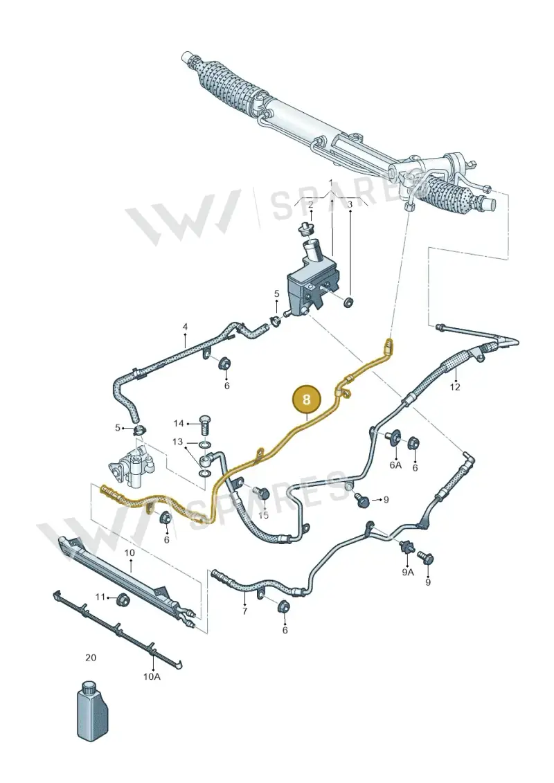 3D0422891AB — Volkswagen Phaeton 4motion (2010-2016) diagram 710422500, position 8