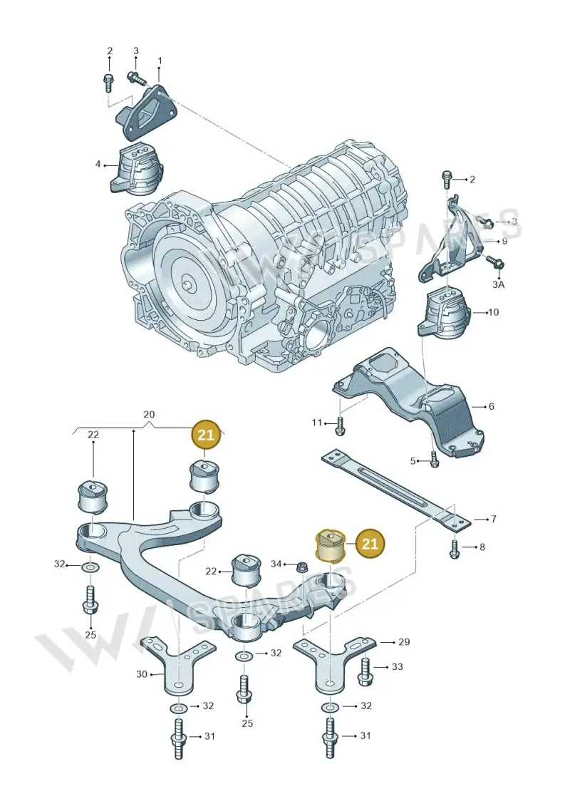 3D0505145B — Volkswagen Phaeton 4motion (2010-2016) diagram 258399800, position 21