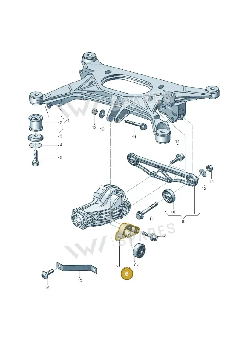 3D0599125E — Volkswagen Phaeton 4motion (2010-2016) diagram 258505000, position 6