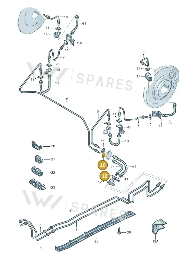 3D0611715C — Volkswagen Phaeton 4motion (2010-2016) diagram 258611300, position 10