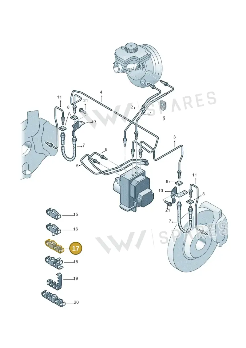 3D0611797A — Volkswagen Phaeton 4motion (2010-2016) diagram 258611200, position 17