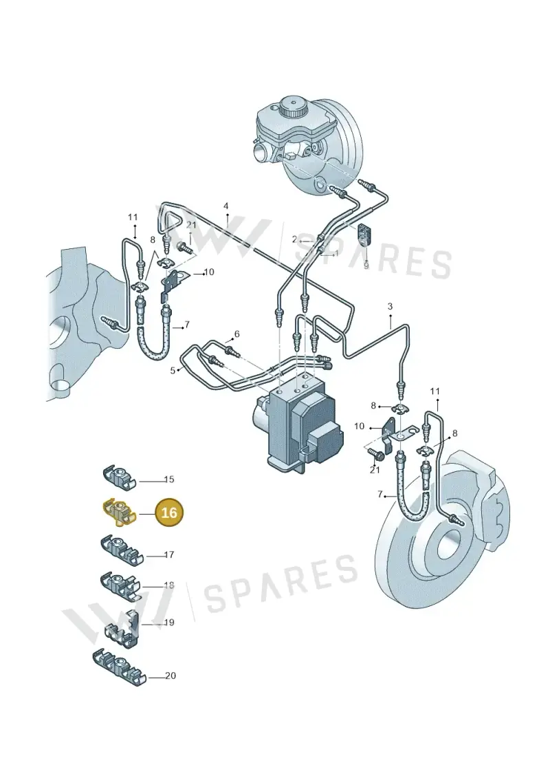 3D0611797D — Volkswagen Phaeton 4motion (2010-2016) diagram 258611200, position 16