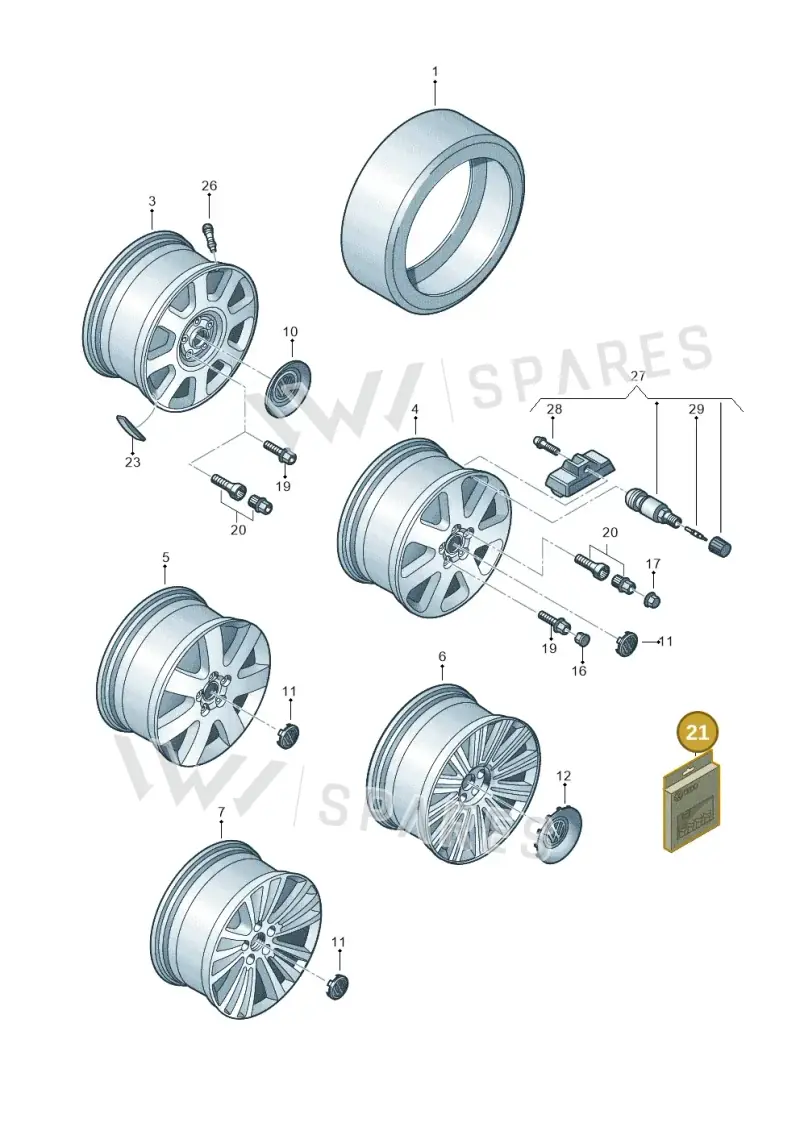 3D0698137 — Volkswagen Phaeton (lang) (2003-2006) diagram 258601700, position 21