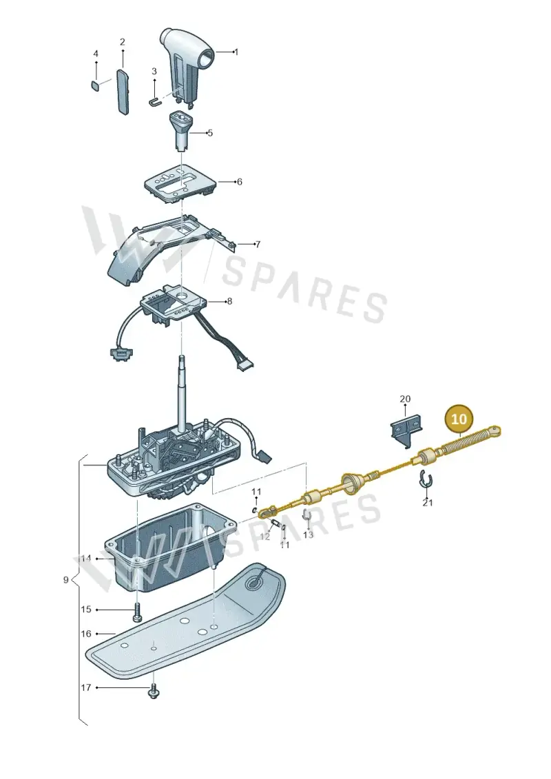 3D0713265K — Volkswagen Phaeton 4motion (2010-2016) diagram 258713150, position 10