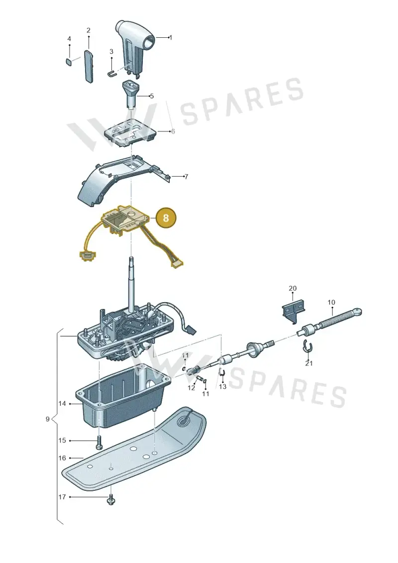 3D0713633A — Volkswagen Phaeton 4motion (2010-2016) diagram 258713150, position 8