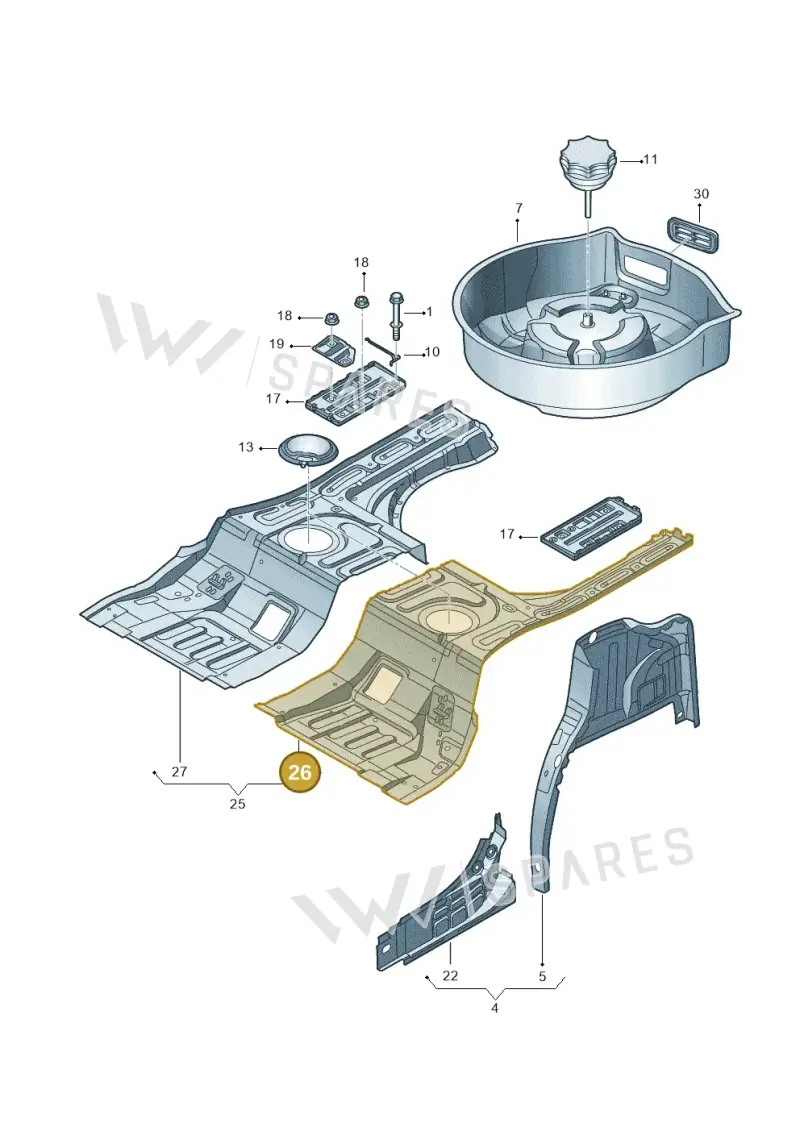3D0803093A — Volkswagen Phaeton 4motion (2010-2016) diagram 258803500, position 26