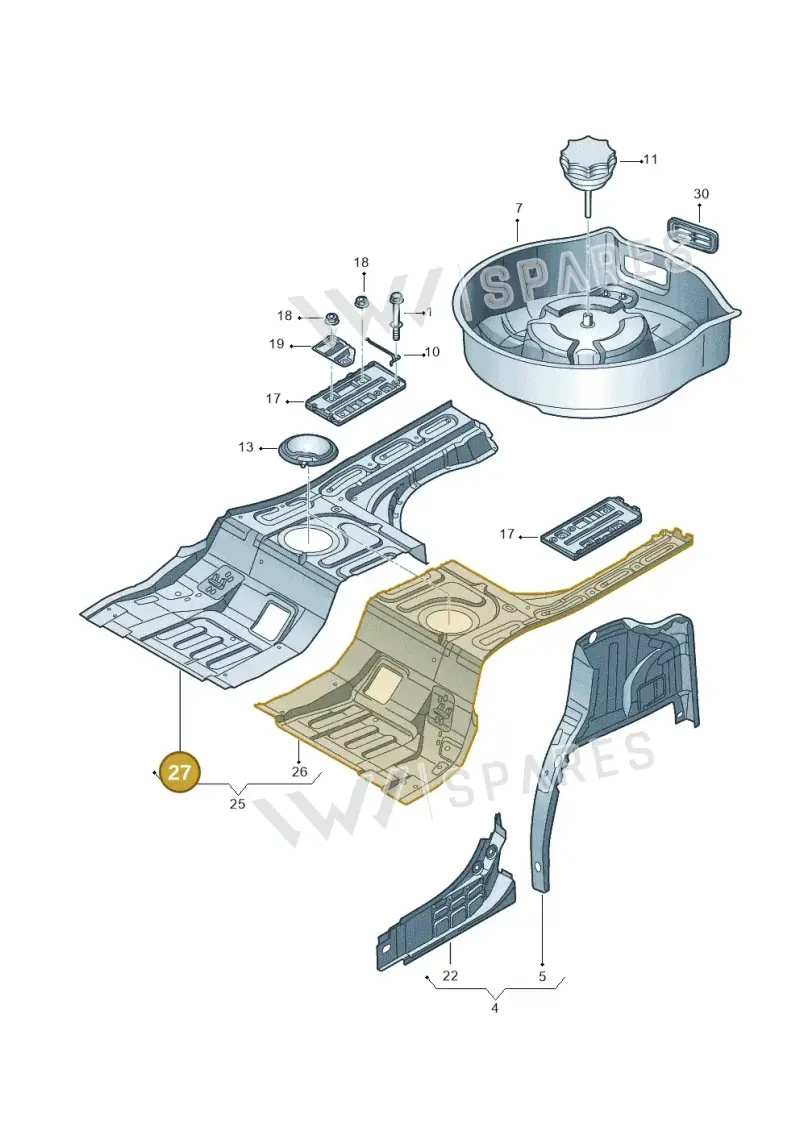 3D0803094A — Volkswagen Phaeton 4motion (2010-2016) diagram 258803500, position 27