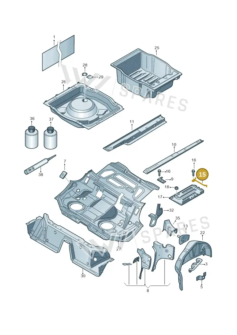 3D0803550B — Volkswagen Passat/4Motion (2005-2007) diagram 460803500, position 15