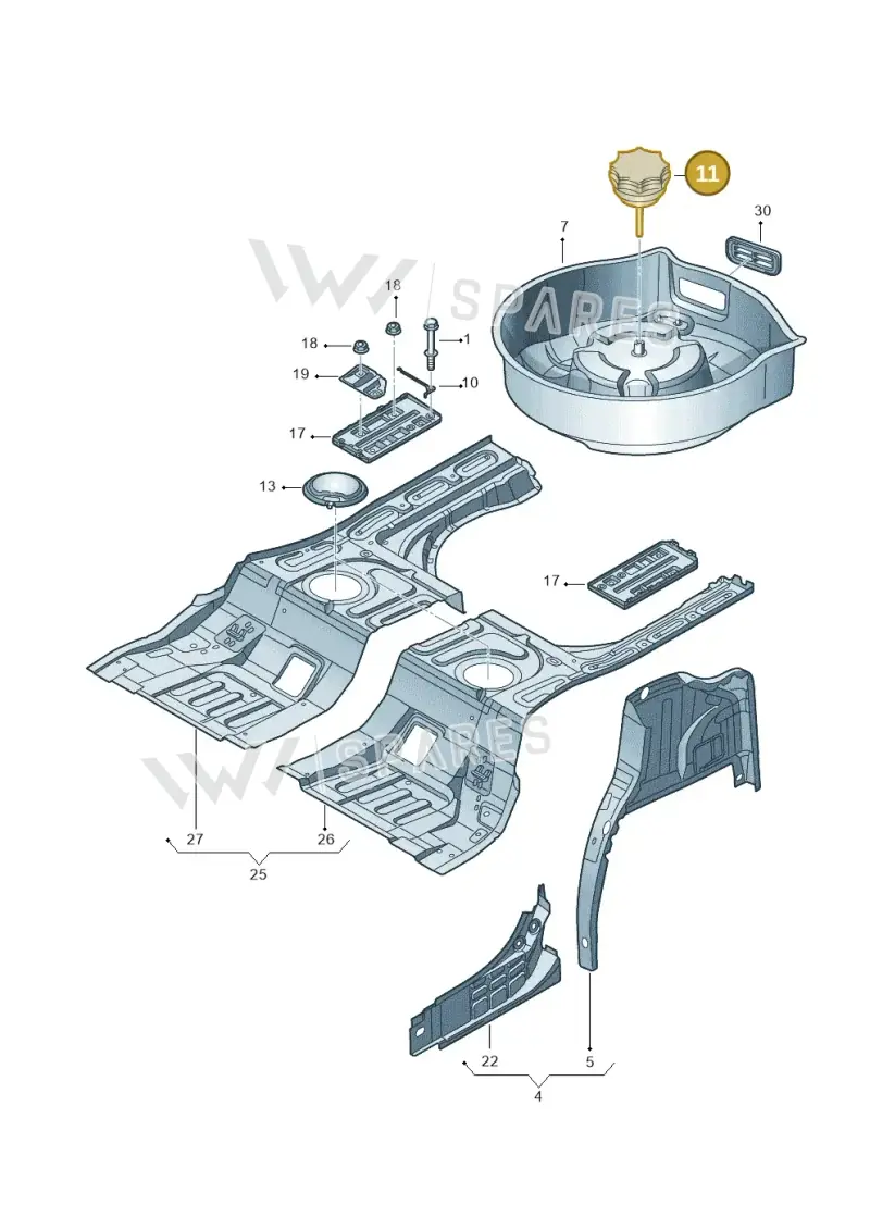 3D0803899 — Volkswagen Phaeton 4motion (2010-2016) diagram 258803500, position 11