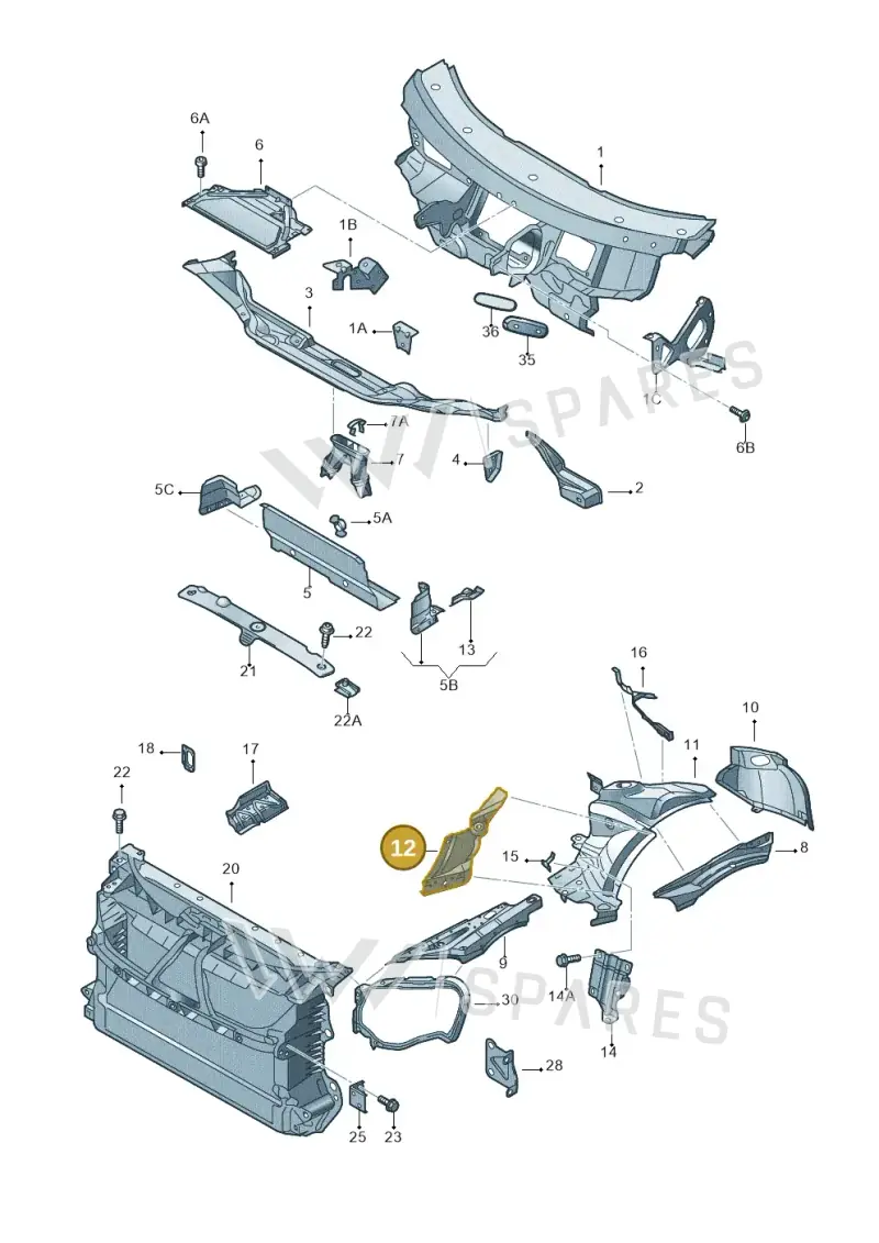 3D0805205B — Volkswagen Phaeton 4motion (2010-2016) diagram 258805000, position 12