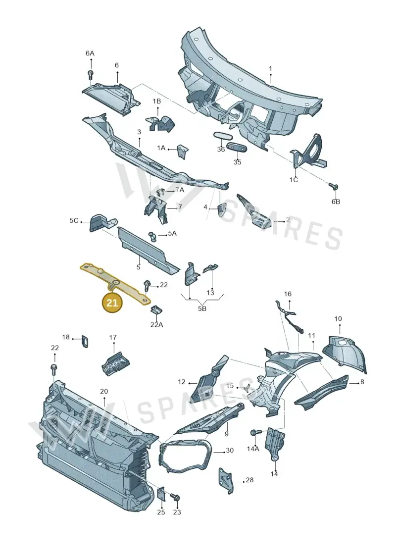 3D0805283D — Volkswagen Phaeton 4motion (2010-2016) diagram 258805000, position 21