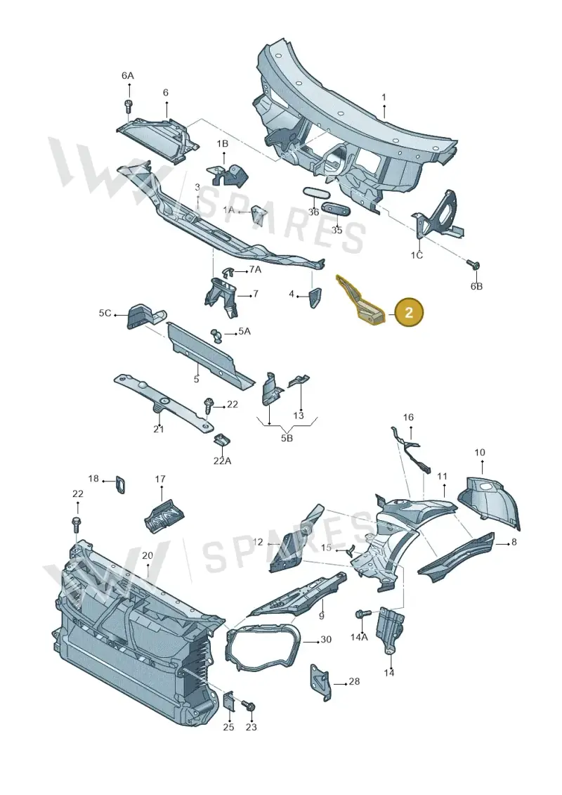 3D0805554A — Volkswagen Phaeton 4motion (2010-2016) diagram 258805000, position 2