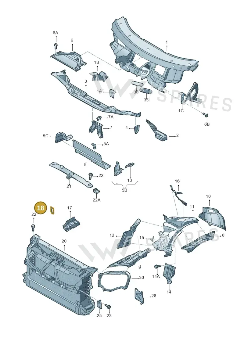 3D0805677D — Volkswagen Phaeton 4motion (2010-2016) diagram 258805000, position 18