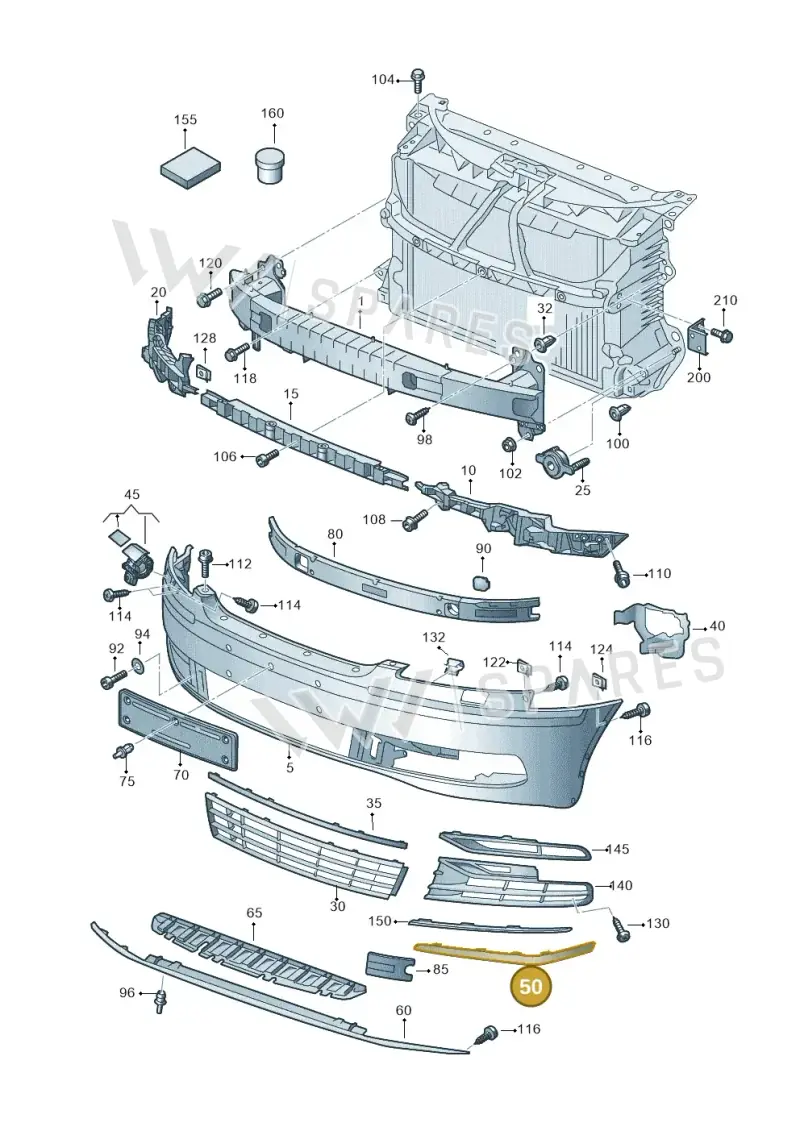 3D0807717G2ZZ — Volkswagen Phaeton 4motion (2010-2016) diagram 710807000, position 50