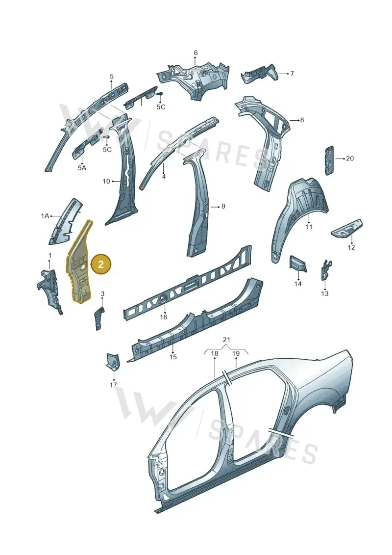 3D0810517E — Volkswagen Phaeton 4motion (2010-2016) diagram 258809000, position 2