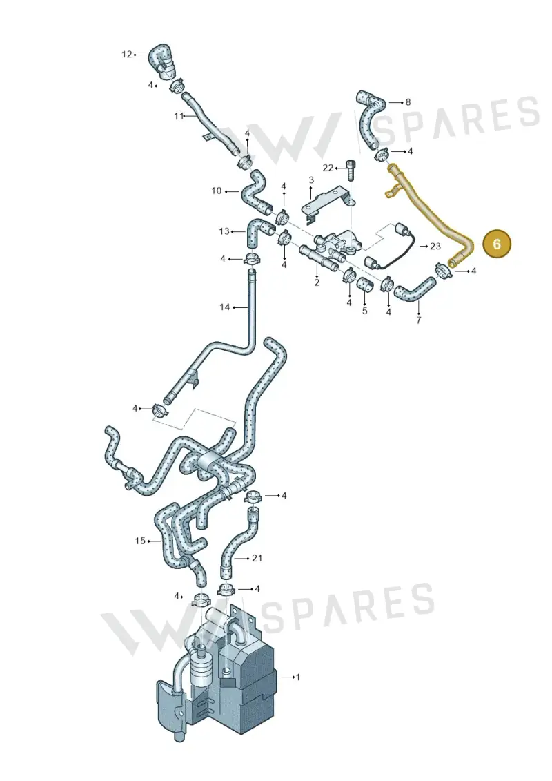 3D0815101 — Volkswagen Phaeton 4motion (2010-2016) diagram 258261100, position 6