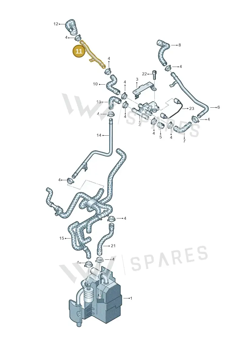 3D0815102 — Volkswagen Phaeton 4motion (2010-2016) diagram 258261100, position 11