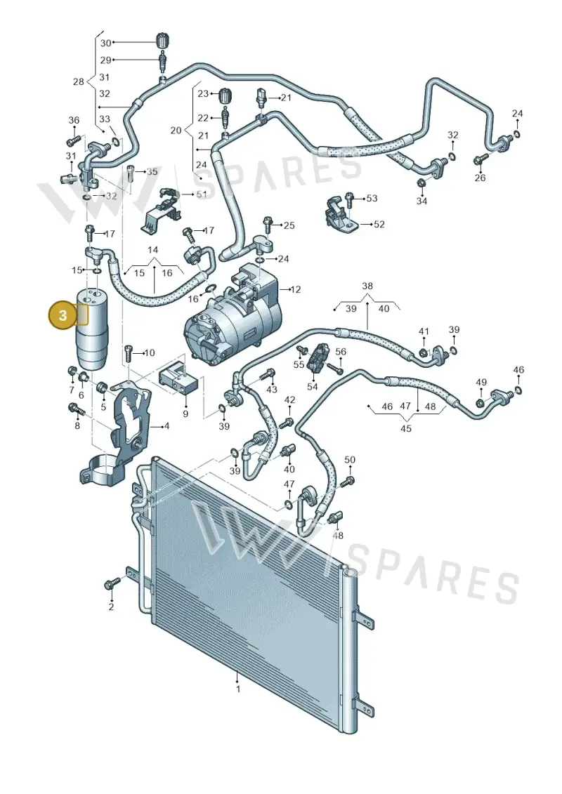 3D0820192B — Volkswagen E-Golf (2014-2021) diagram 774260500, position 3