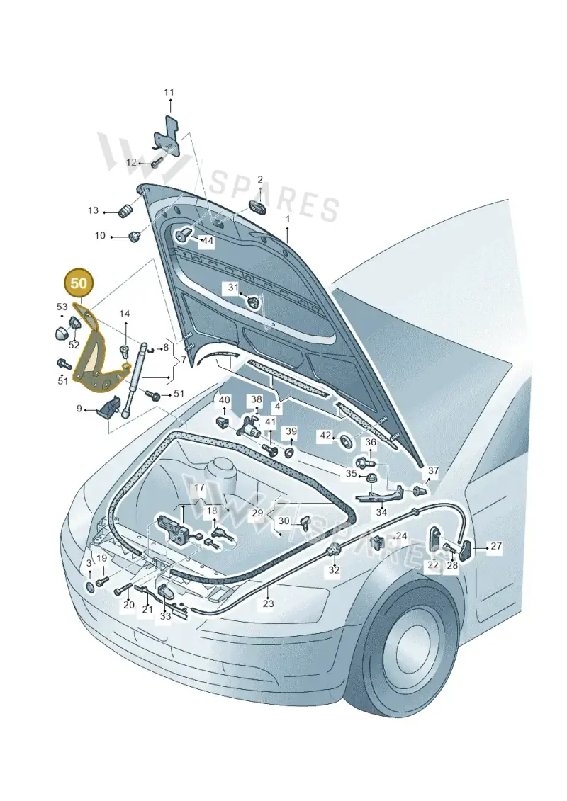 3D0823302F — Volkswagen Phaeton 4motion (2010-2016) diagram 710823100, position 50