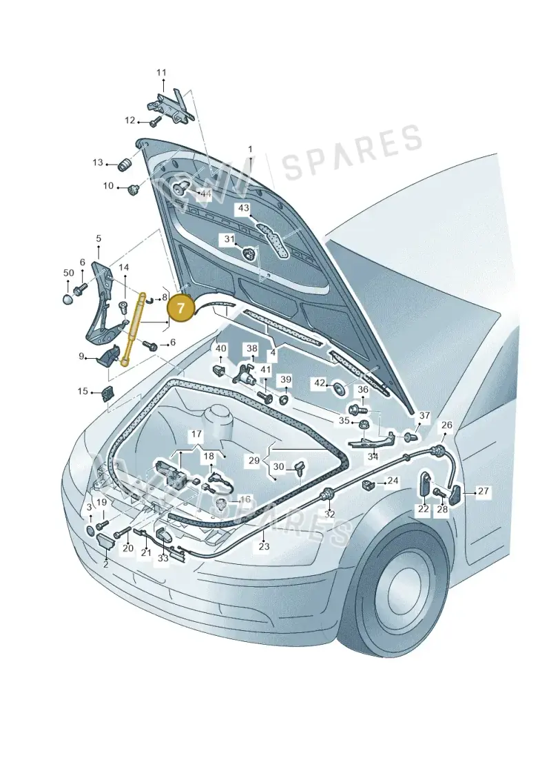 3D0823359B — Volkswagen Phaeton 4motion (2008-2010) diagram 258823100, position 7