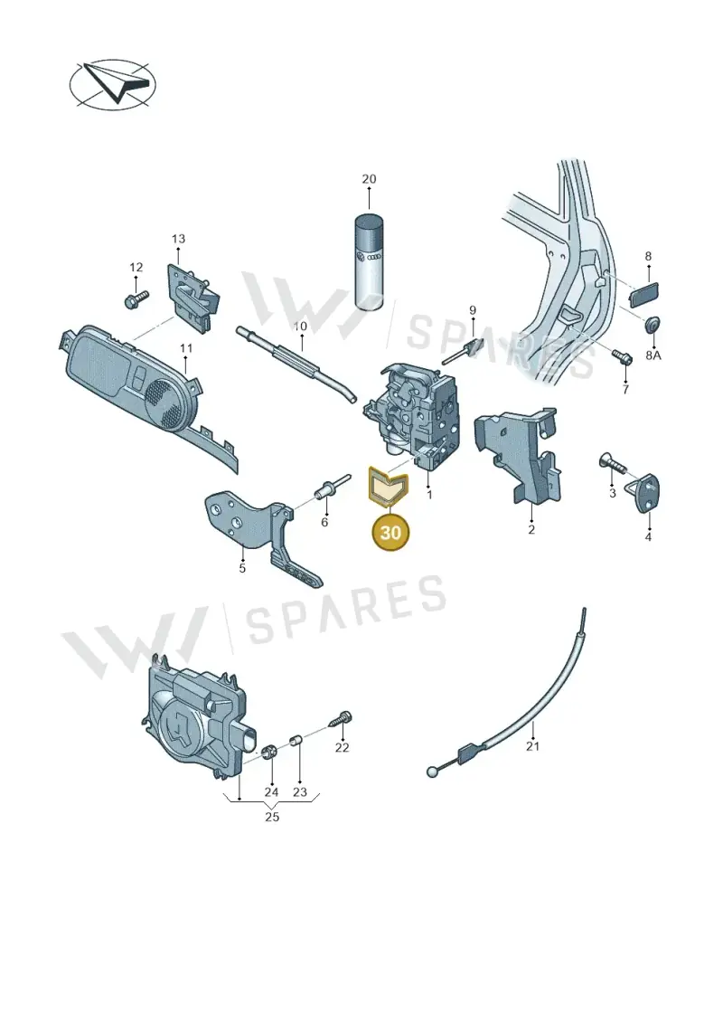 3D0837241 — Volkswagen Phaeton 4motion (2010-2016) diagram 258837000, position 30