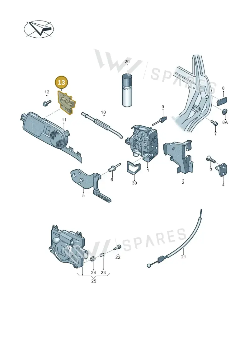 3D0837617D — Volkswagen Phaeton 4motion (2010-2016) diagram 258837000, position 13