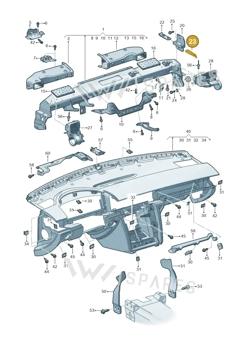 3D0857173 — Volkswagen Phaeton 4motion (2010-2016) diagram 258857000, position 23
