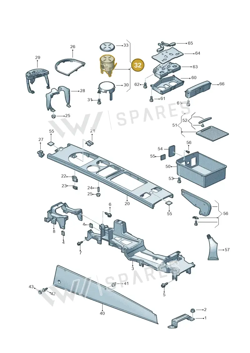 3D0858603D — Volkswagen Phaeton 4motion (2010-2016) diagram 258863600, position 32