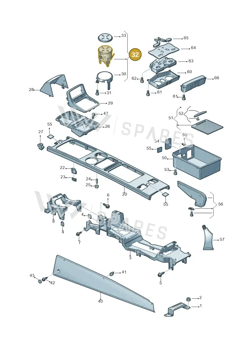 3D0858603D — Volkswagen Phaeton 4motion (2010-2016) diagram 710863610, position 32