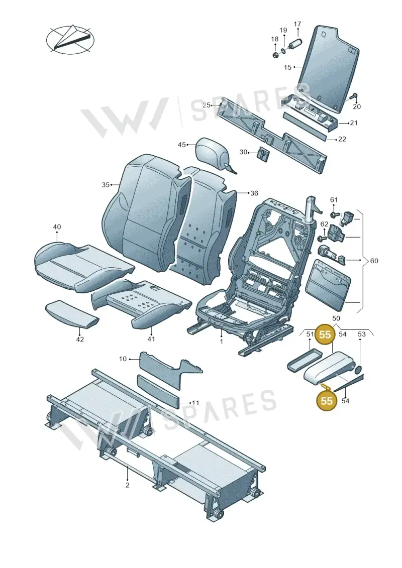 3D08624052ZZ — Volkswagen Caravelle (2015-2019) diagram 731887000, position 55