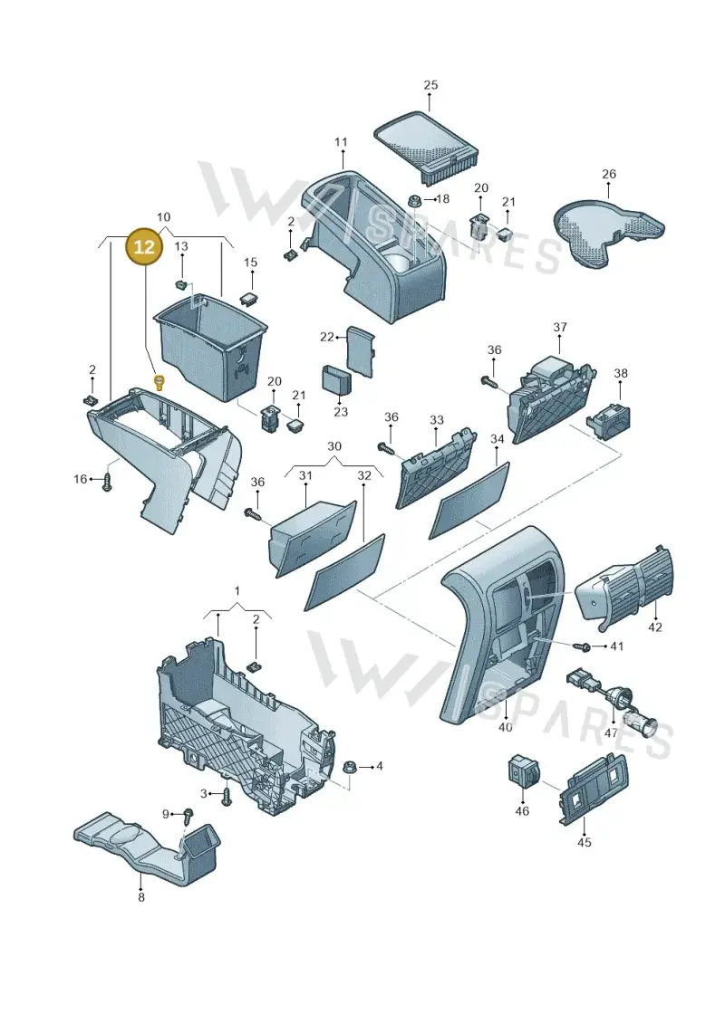 3D0863453 — Volkswagen Passat CC (2011-2016) diagram 702863600, position 12