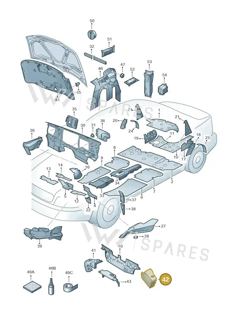 3D0863801F — Volkswagen Phaeton 4motion (2010-2016) diagram 258863200, position 42
