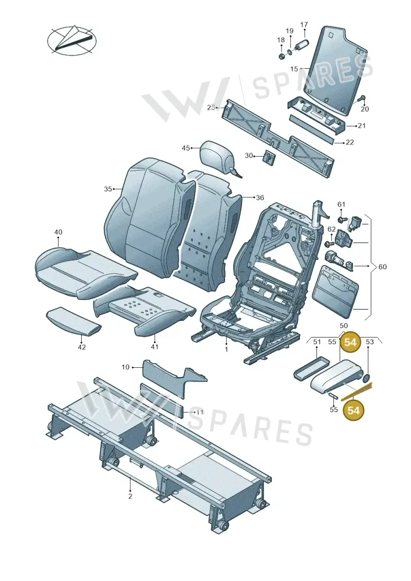 3D08643582ZZ — Volkswagen Caravelle (2015-2019) diagram 731887000, position 54