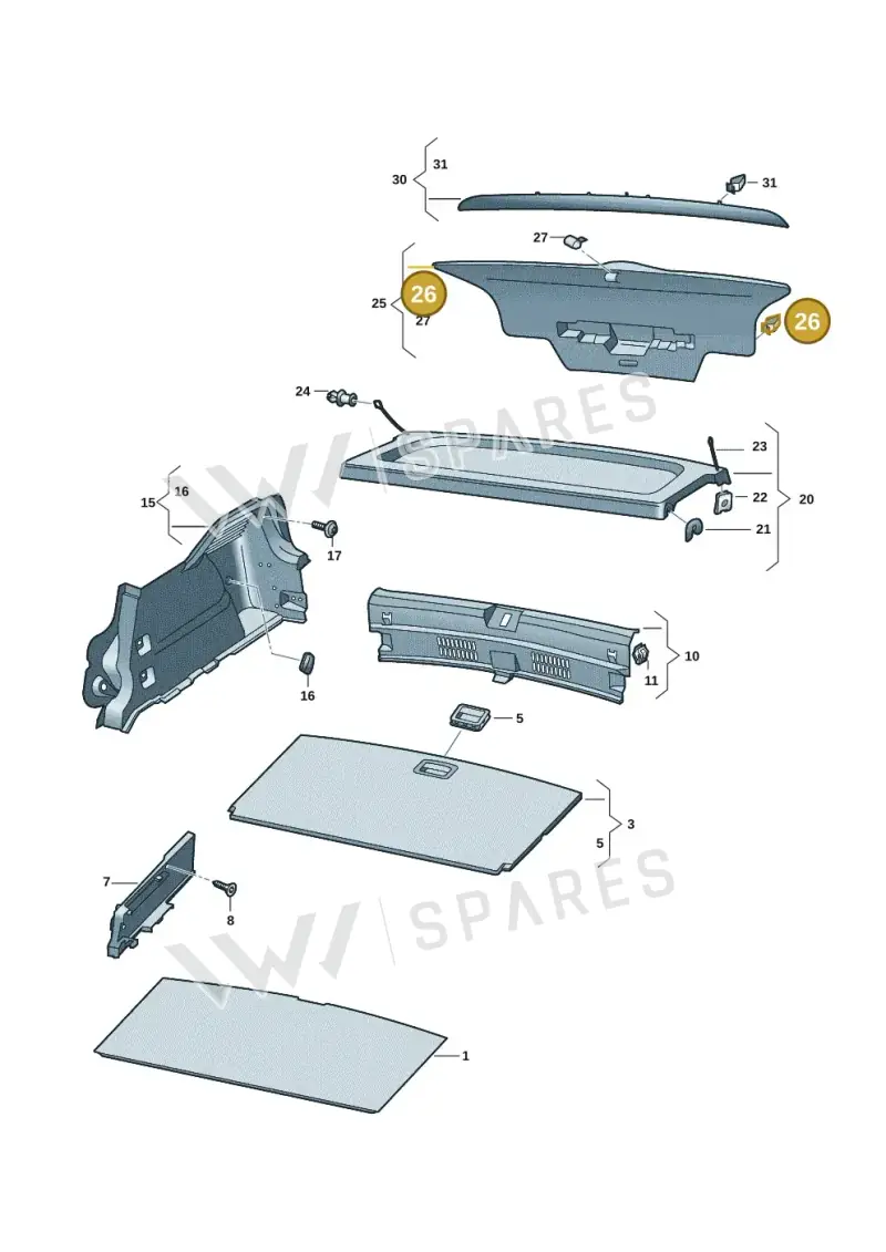 3D0867276 — Volkswagen ID.3 Pro (2019-2024) diagram 10a867080, position 26