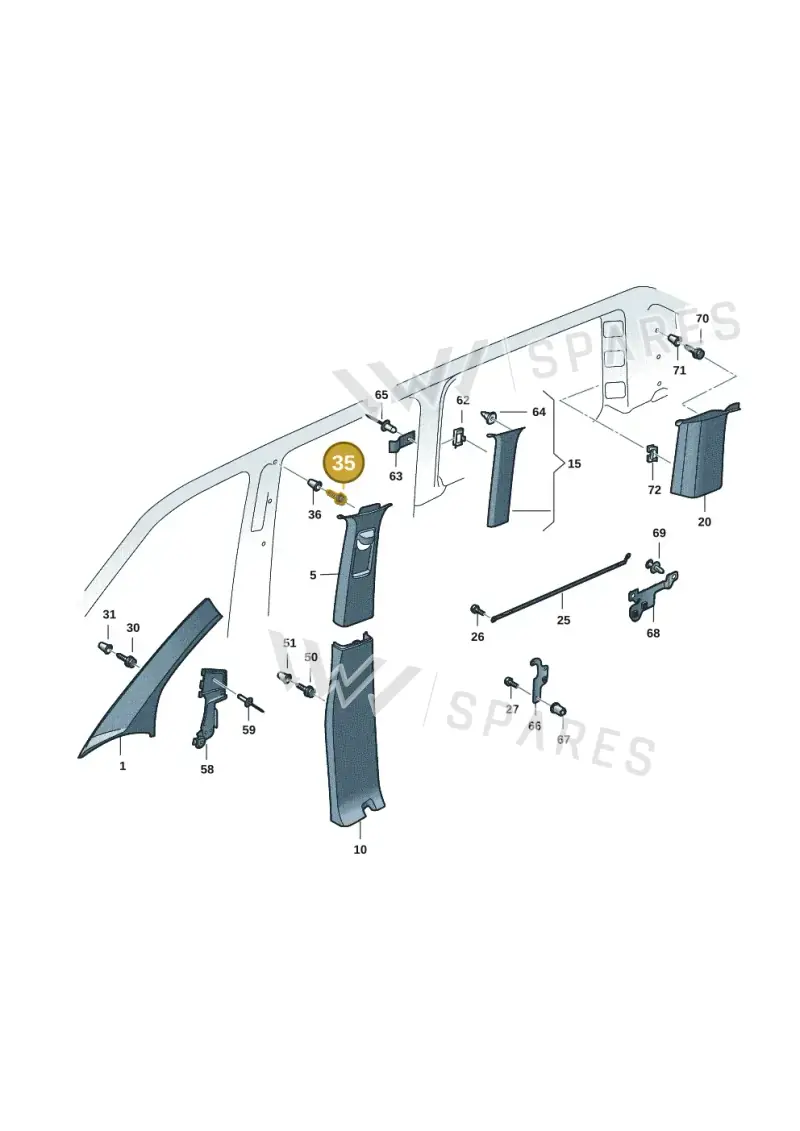 3D0867333 — Volkswagen Transport. multivan (2019-2024) diagram 7em867070, position 35