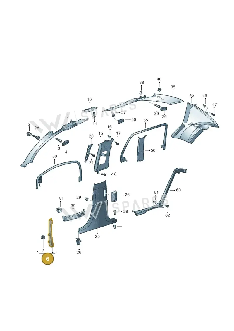 3D0868237A77H — Volkswagen Phaeton 4motion (2010-2016) diagram 258867650, position 6