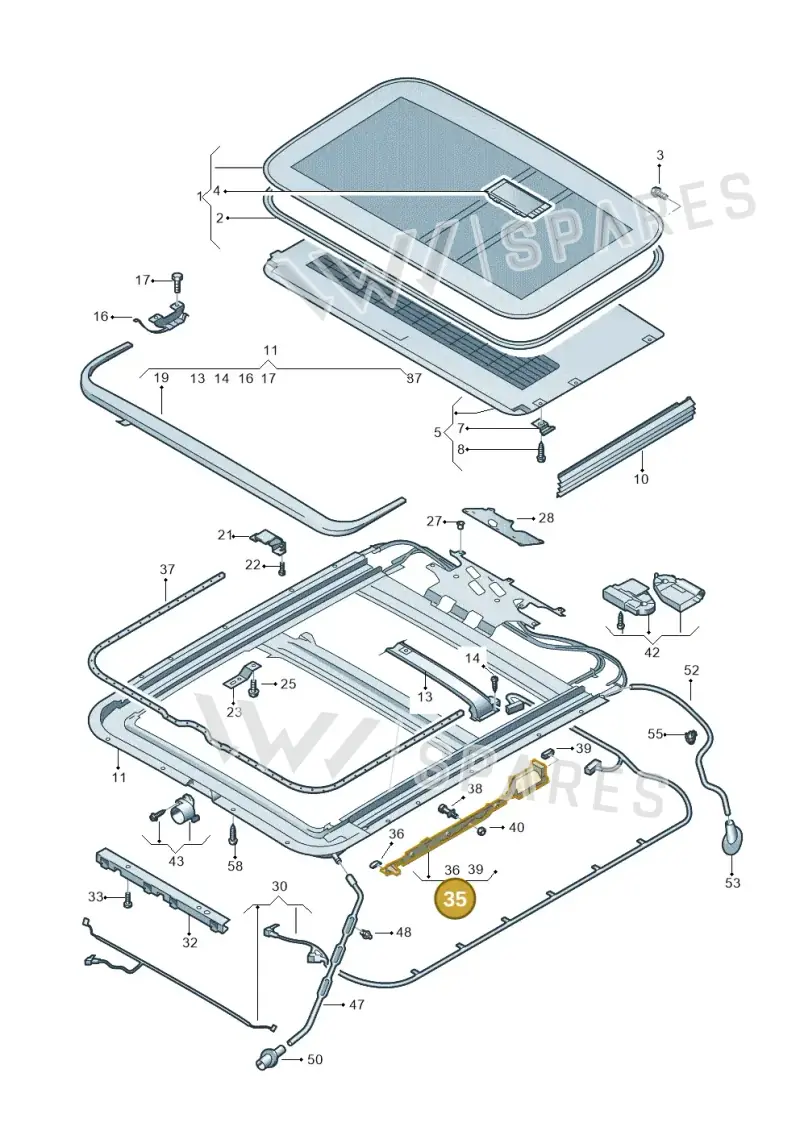 3D0877152 — Volkswagen Phaeton 4motion (2010-2016) diagram 258877000, position 35