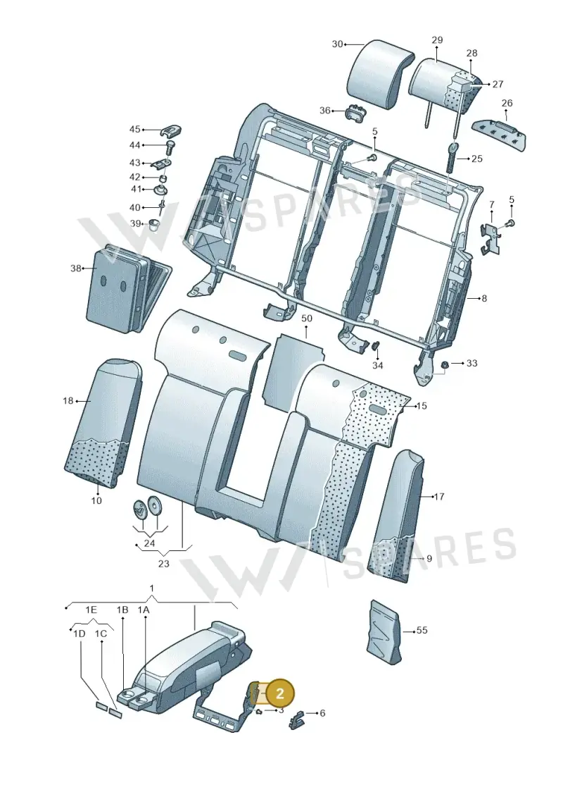 3D0885585D — Volkswagen Phaeton 4motion (2010-2016) diagram 258885600, position 2