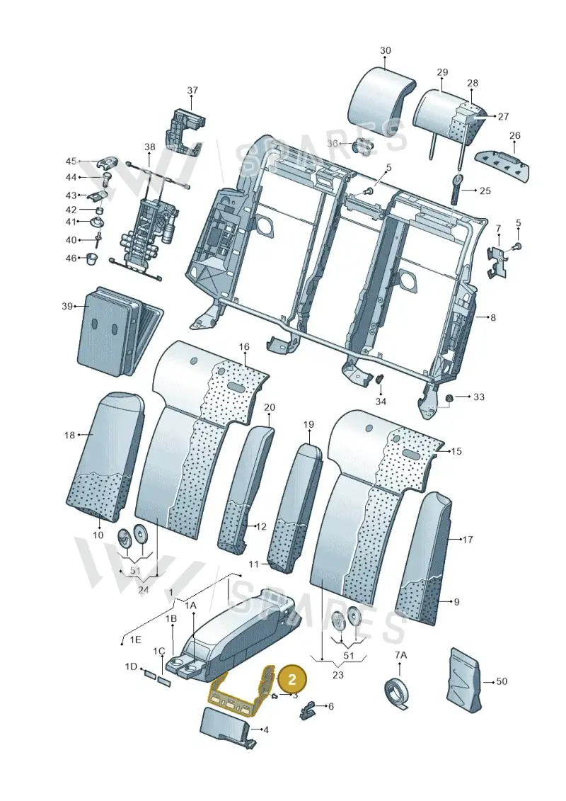3D0885585E — Volkswagen Phaeton 4motion (2010-2016) diagram 258885700, position 2