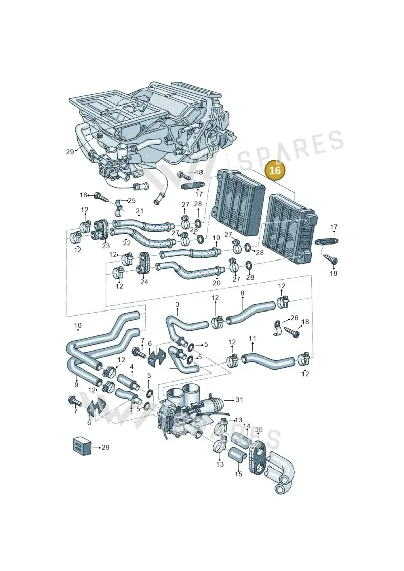 3D0898030 — Volkswagen Phaeton 4motion (2010-2016) diagram 152819600, position 16