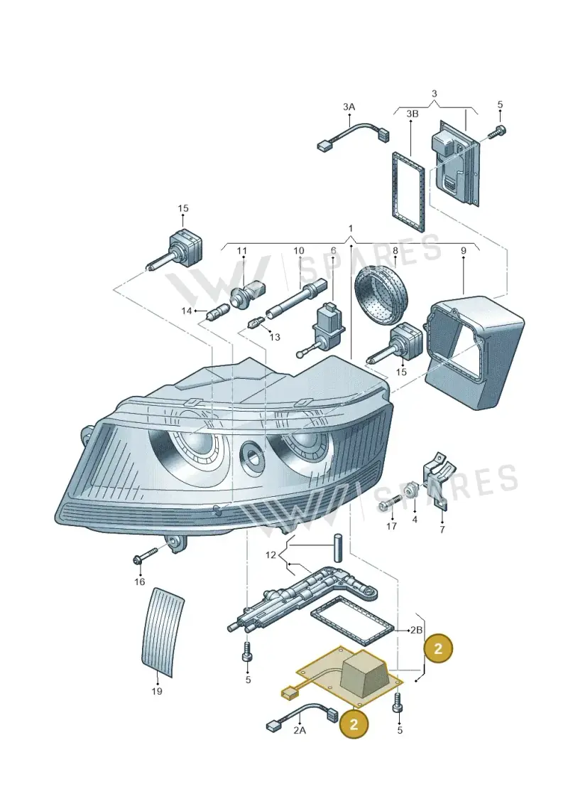 3D0907391B — Volkswagen Phaeton (lang) (2003-2006) diagram 258941200, position 2
