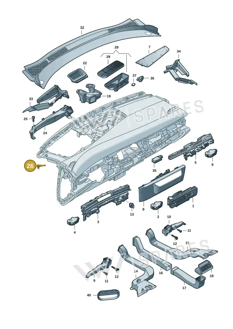 3D0907543A — Volkswagen ID.7 Limousine Pro (2023-) diagram 14b819300, position 26