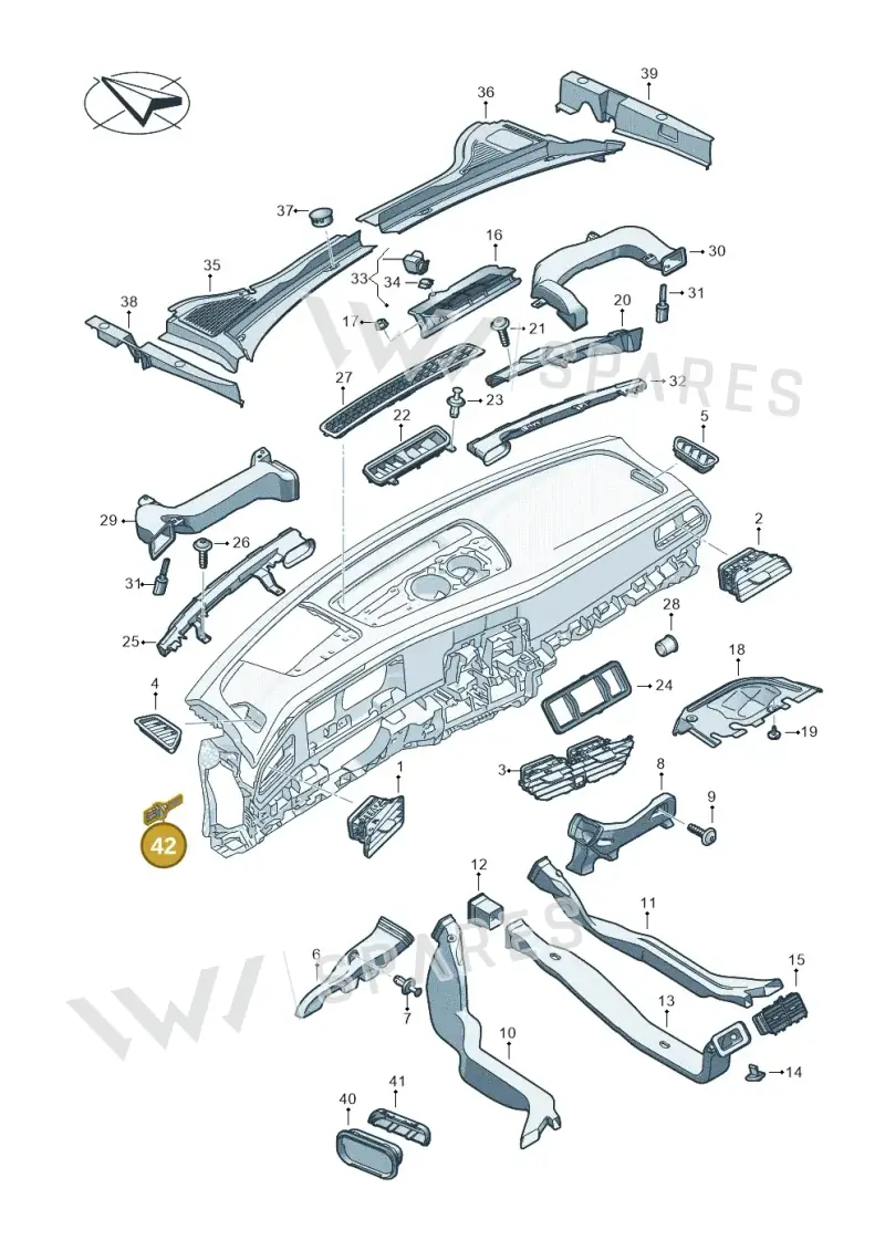 3D0907543A — Volkswagen Passat estate (2023-) diagram 3j0819300, position 42