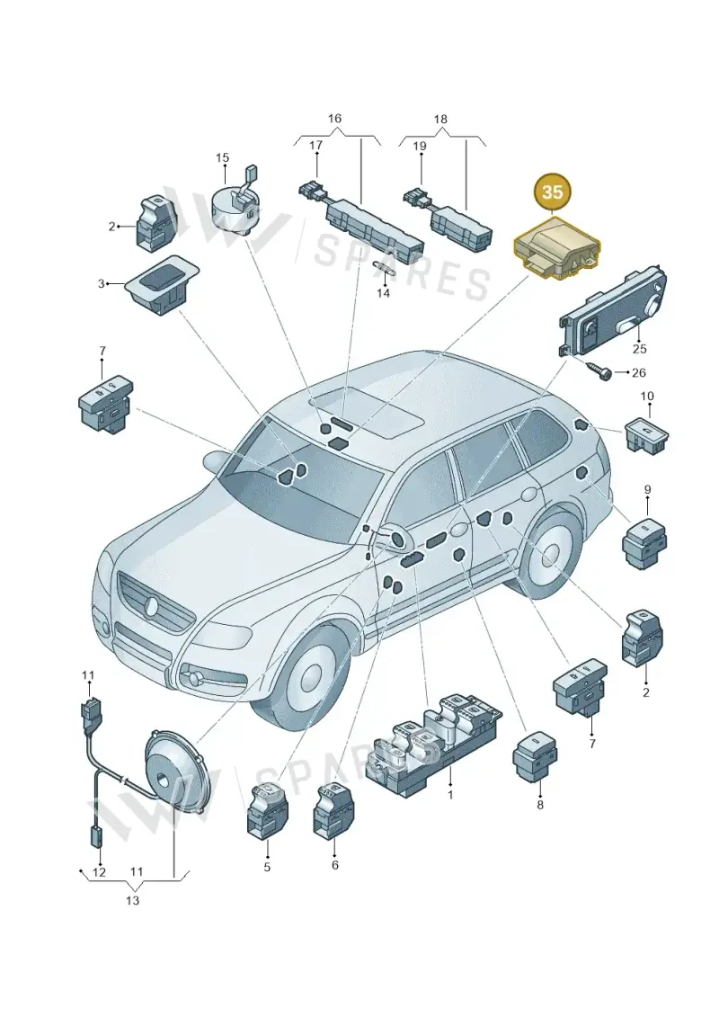 3D0909511B — Volkswagen Touareg                08> (2007-) diagram 274959050, position 35