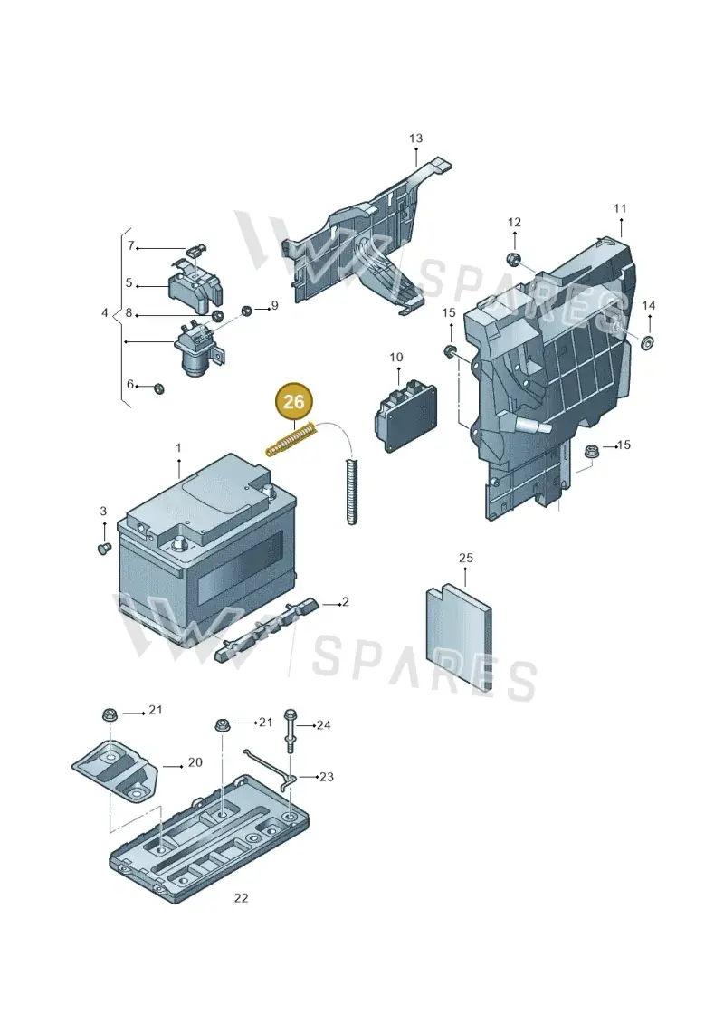3D0915531 — Volkswagen Phaeton 4motion (2010-2016) diagram 631915000, position 26