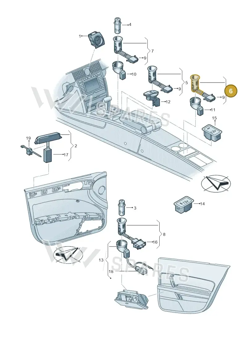 3D0919309D — Volkswagen Phaeton 4motion (2010-2016) diagram 258919800, position 6